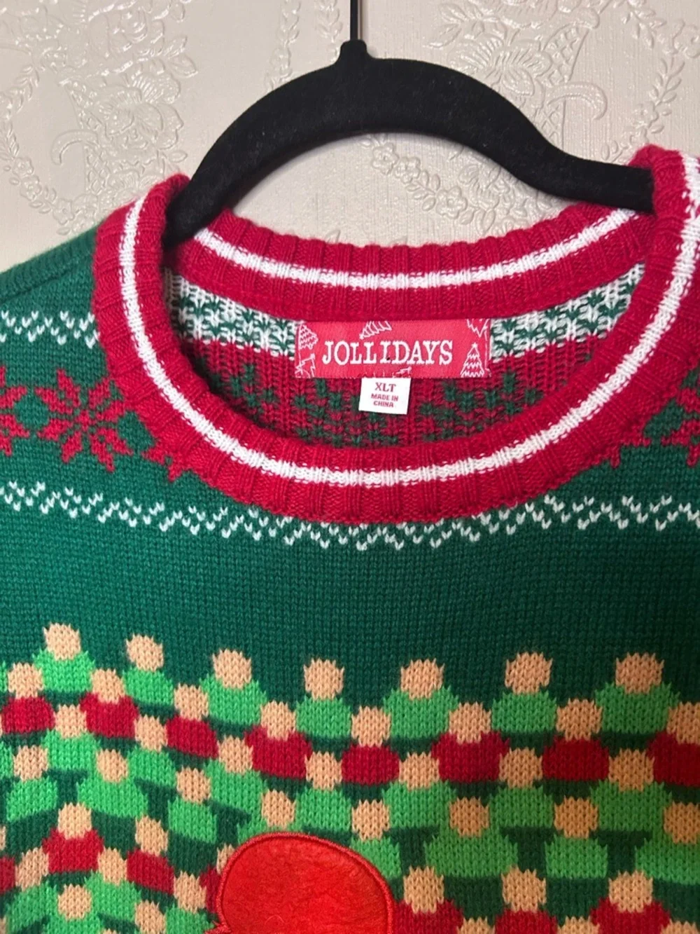 Green Football Player Crewneck Sweater